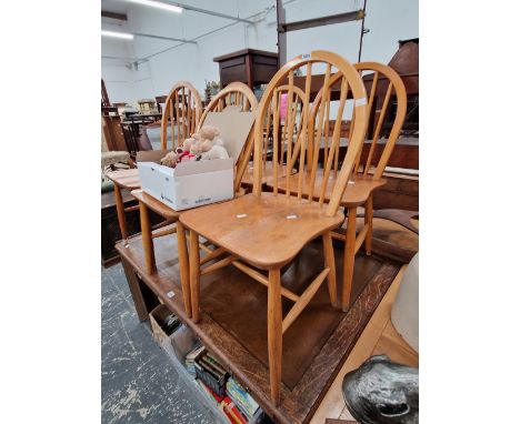 SIX VARIOUS ERCOL HOOP BACK CHAIRS 