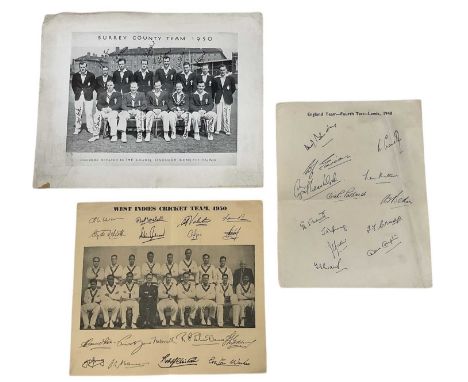 CRICKET INTEREST; a West Indies cricket team 1950 signed black and white photograph, including players such as Everton Weekes