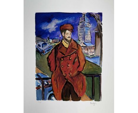 BOB DYLAN (born 1941); a signed limited edition print from 'The Drawn Blank' series, 'Man on a Bridge', signed lower right an