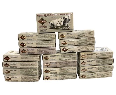 PROTO 2000 SERIES; a collection of twenty boxed HO gauge coaches, carriages and freight stock, including '4427 PS2-CD High Si