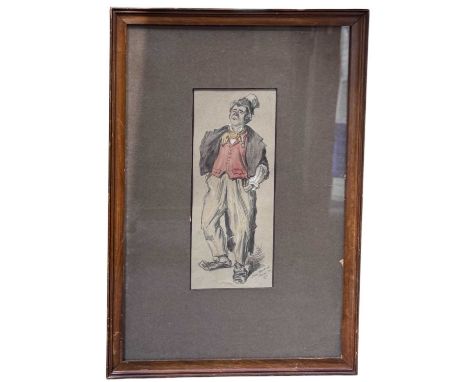 KEELEY HALSWELLE (1831-1891); a watercolour and pencil drawing of a clown, signed and dated 20th February '54 lower right, wi