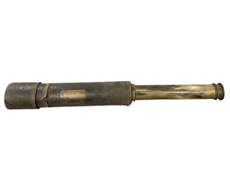 J. H. STEWARD, 406 STRAND &amp; 54 CORNHILL, LONDON; an early 20th century brass and leather bound 'Lord Bury' telescope, bea