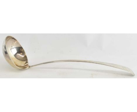 A George III hallmarked silver ladle, Edinburgh 1809, length 35cm, approx 6.83ozt/212.3g.