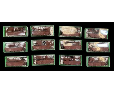 BOWSER; twelve boxed 100 Ton 45' Three Bay Hopper model carriages (12).
