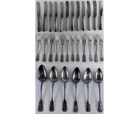 A part setting canteen of German 800 grade silver cutlery, including five dessert forks, seven table forks, six tablespoons, 