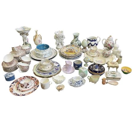 A quantity of assorted sundry ceramics including an ironstone cup and saucer, with matching dinner plate, a Poole Pottery 'Bl