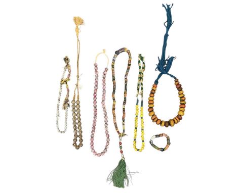 A quantity of ethnic costume jewellery and beads including old Moroccan beads, Moroccan resin beads, Indian wedding jewellery