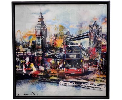 † PACO RAPHAEL; an original glazed mixed media on aluminium, 'Roll with It', signed lower left and with quality assurance lab