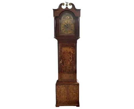 JONATHON WIMBLE OF ASHFORD; a 19th century oak cased eight day longcase clock, the brass dial set with Roman numerals and sub