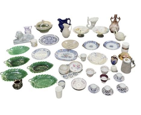A collection sundry ceramics including a set of four Royal Vienna teacups and saucers, a Royal Winton cup and saucer, Lahore 