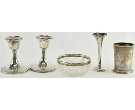 MAPPIN &amp; WEBB LTD; an Edward VII hallmarked silver christening mug, inscribed with initials, Sheffield 1902, height 8.5cm