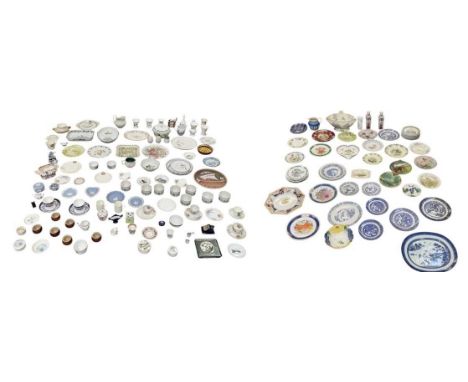 A large quantity of assorted sundry ceramics including Portmeirion, Wedgwood, Aynsley, two commemorative plates depicting sce