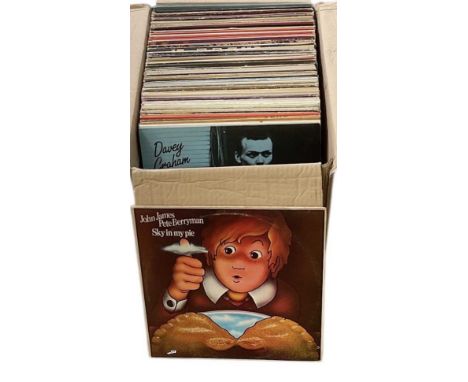 A large collection of approximately eighty-seven jazz records, including Davy Graham, Scott Joplin, Sam Rivers, etc.