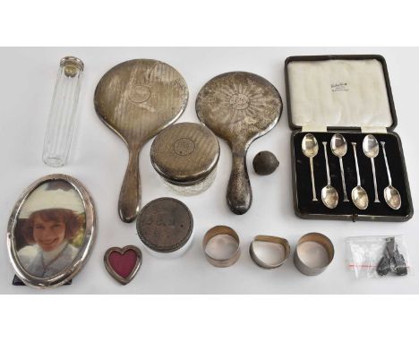 MAPPIN &amp; WEBB LTD; a cased set of six George VI hallmarked silver coffee spoons, Sheffield 1941, three George V and later