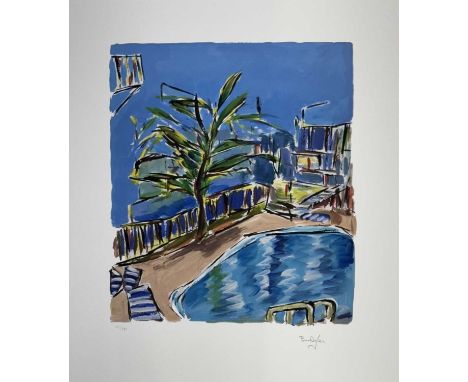 BOB DYLAN (born 1941); a signed limited edition print from 'The Drawn Blank' series, 'Motel Pool', signed lower right and num