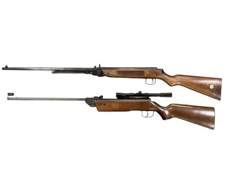 WEBLEY; a Mk III air rifle, length of barrel 76cm, overall length 109cm, also an A.S.I Rangemaster (C) Micro-Accuracy air rif