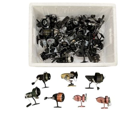 Thirty assorted modern fishing reels including Morris, K P Morritt Intrepid Elite, Olympic, Shakespeare 2003 GG, Chief, Intre