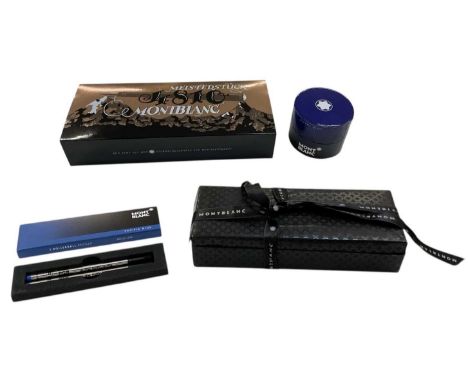 MONTBLANC; a Meisterstück 4810 fountain pen, with rose coloured metal mounts and 14ct yellow gold nib, boxed with outer box a