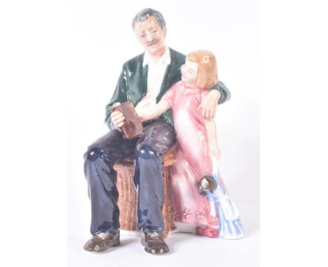 Royal Doulton – Grandpa's Story - HN3456 – a hand painted ceramic figure / figurine of a grandfather reading to his granddaug