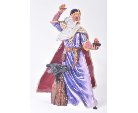 Royal Doulton – The Sorcerer - HN4252 – a hand painted ceramic figure / figurine of a sorcerer posed standing holding fire in