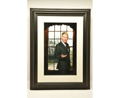 JOHN SWANNELL (BRITISH 1946) 'HRH PRINCE CHARLES', a photographic print of Charles before he became King, approximate size 57