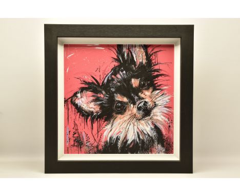 SAMANTHA ELLIS (BRITISH 1992) ' BECAUSE I'M WORTH IT', an artist proof edition print of a Terrier Dog, 7/30, signed bottom le