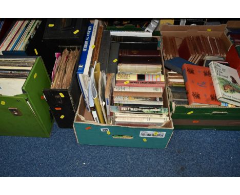 TWO BOXES OF BOOKS AND LPS IN CASES, subjects include seventeen vintage Rudyard Kipling books various titles Jungle Book, A D