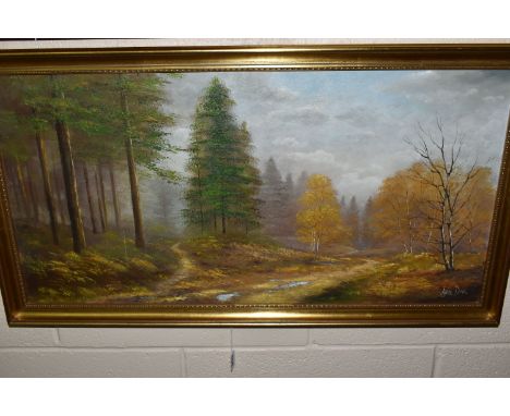 A SMALL QUANTITY OF PICTURES AND PRINTS, to include an Alan Dale oil on canvas painting, approximate size 37cm x 75cm, a K.B.