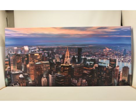 JAMES BLINKHORN (BRITISH 1966) 'THE AMERICAN DREAM', a signed limited edition box canvas print depicting a New York skyline a