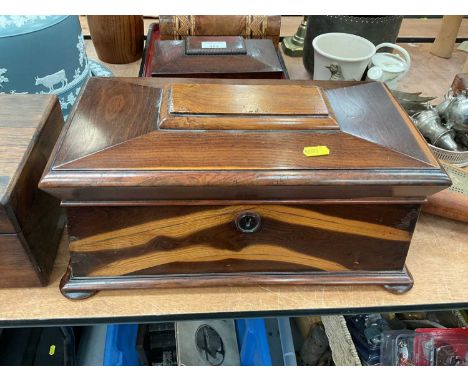 Large 19th century sarcophagus tea caddy (lacking interior)