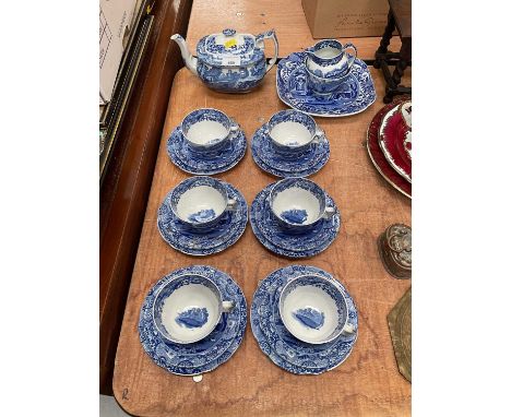 Copeland Spode Italian six place teaset with teapot.