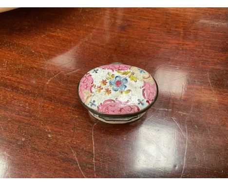 South Staffordshire enamel oval patch box, circa 1780