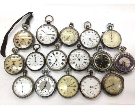 Group of vintage pocket watches and two stopwatches (16)