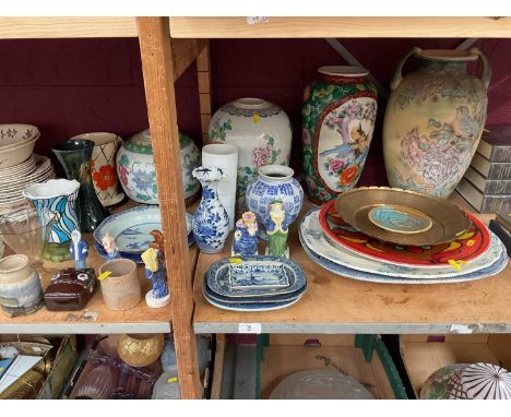 Group of ceramics to include 18th century Chinese porcelain bowl, Poole Pottery Delphis Charger and various other ceramics.