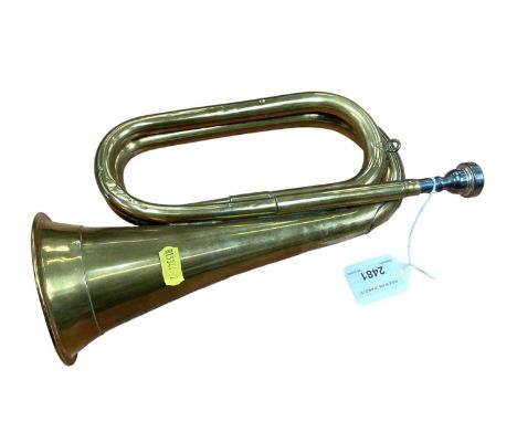 Military brass bugle with broad arrow mark