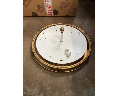Jim Lawrence 'Grosvenor' ceiling light in old gold, boxed. Together with a box of Jim Lawrence style curtain rail fixtures an
