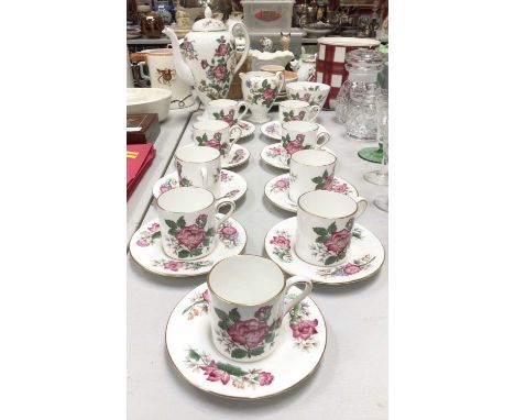 Wedgwood Charnwood coffee set comprising of nine coffee cups and saucers, a sugar bowl, a cream jug and a coffee pot