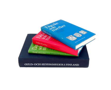 Bøje, Chr. A., Danske sølv Mӕrker, Polotokens Forlag, 1979, three volumes, hard bound with dust wrappers; and Borg, T., Guild