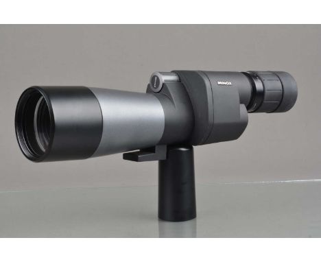A Minox MD 62 Spotting Scope, with 21-42x L.E.R eyepiece, body VG, elements VG, with caps, Minox case, in maker's boxes