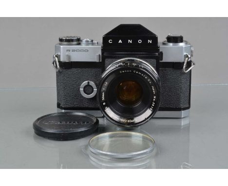 A Canon Canonflex R2000 SLR Camera, serial no 58273, shutter working, self timer working, body G-VG, with Super Canomatic R 5