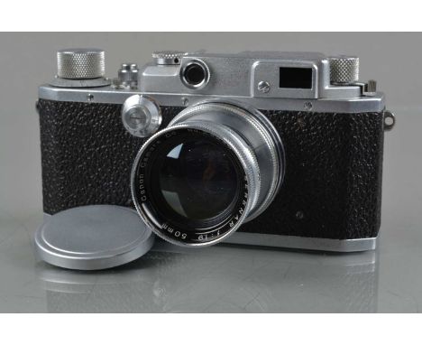 A Canon IIB Rangefinder Camera, made in occupied Japan, Canon Camera Company LTD, serial no 42201, superstructure retaining s