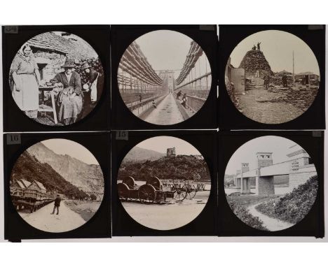 3¼in sq Magic Lantern Slides,  photographic North Wales topographical - unnamed, printed numbers, good quality images, title 