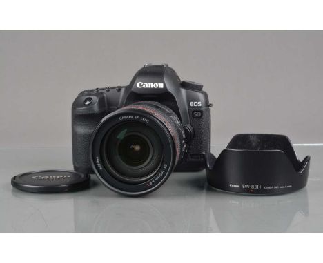 A Canon EOS 5D Mark II EF 24-105mm L IS USM DSLR Camera Kit, powers up, shutter working, appears to function as should, body 