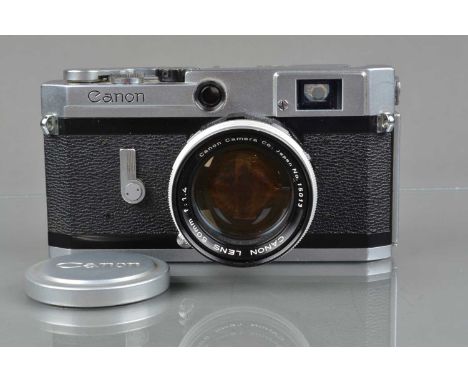 A Canon VI-L Rangefinder Camera, chrome, serial no 610936, shutter working, rangefinder functions, self timer working, body G