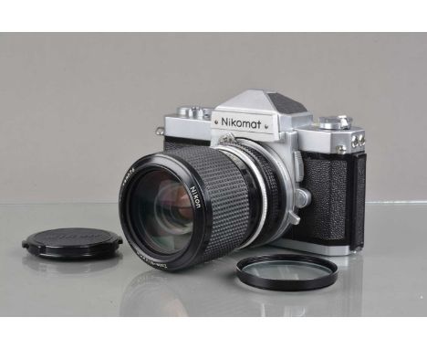 A Nikon Nikkormat FTN SLR Camera, chrome, serial no 4100286, shutter working, meter responsive, self timer working, body G-VG