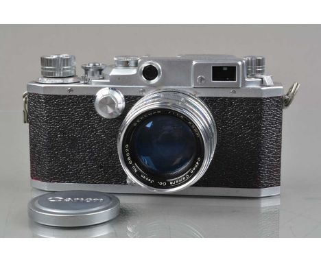 A Canon IIIA Rangefinder Camera, Canon Camera Company Inc Japan on top plate, made in Japan on base, serial no 65467, shutter