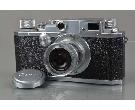 A Canon III Rangefinder Camera, Canon Camera Company Inc Japan on top plate, one piece  finder lever, no film speed reminder 