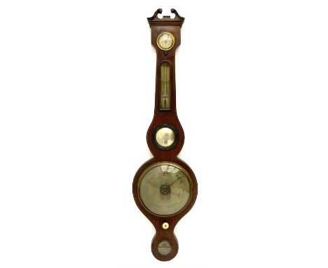 Early 19th century mahogany five dial banjo barometer by �J. Dee, Skipton�Dimensions: Height:&nbsp;96cm&nbsp;