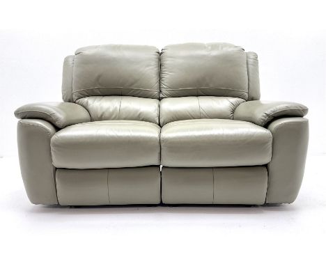 Two seat electric reclining sofa, upholstered in taupe coloured leather Dimensions: Length/Width:&nbsp;165cm&nbsp;