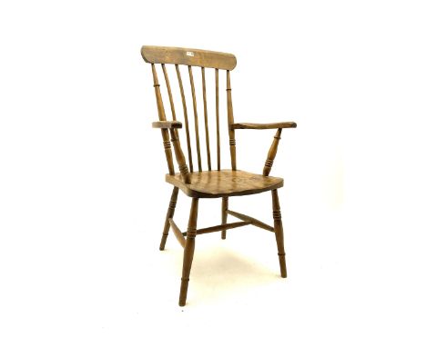 Victorian elm and beech farmhouse stick back armchair